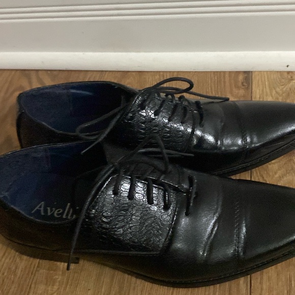 ultra flex Avellino men black size 9.5 Oxfords Leather in excellent condition - Picture 5 of 8